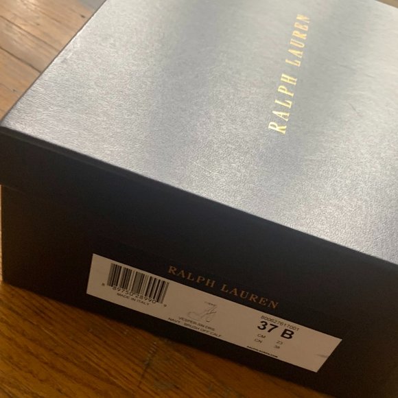 Ralph Lauren Leather Navy Peep Toe Heels - Picture 5 of 5